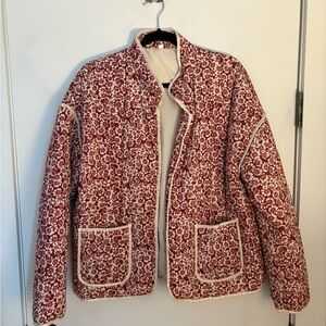 Floral Red Quilted Jacket